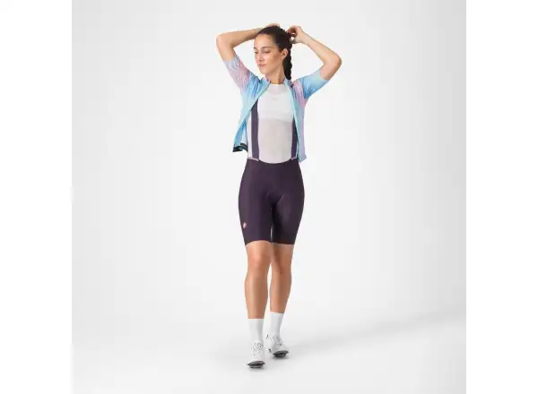 Castelli Prima 2 DT dámske kraťasy s vložkou a trakmi Dark Night Shade/Deep Purple