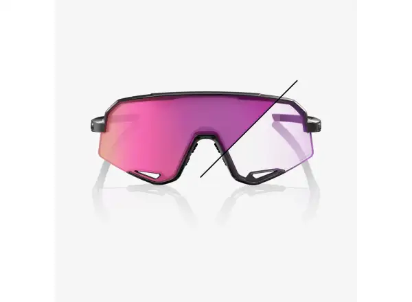 100% Slendale slnečné okuliare Gloss Black/Photochromic Purple Mirror