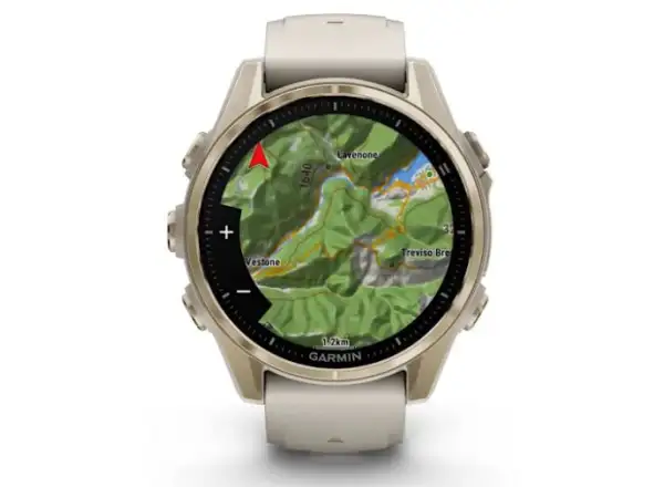 Garmin fenix 8 - 43 mm AMOLED Sapphire inteligentné hodinky Soft Gold Fog grey
