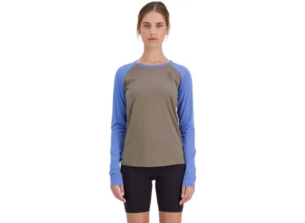 Mons Royale Icon Raglan WMNS dámske tričko s dlhým rukávom Walnut/Cornflower