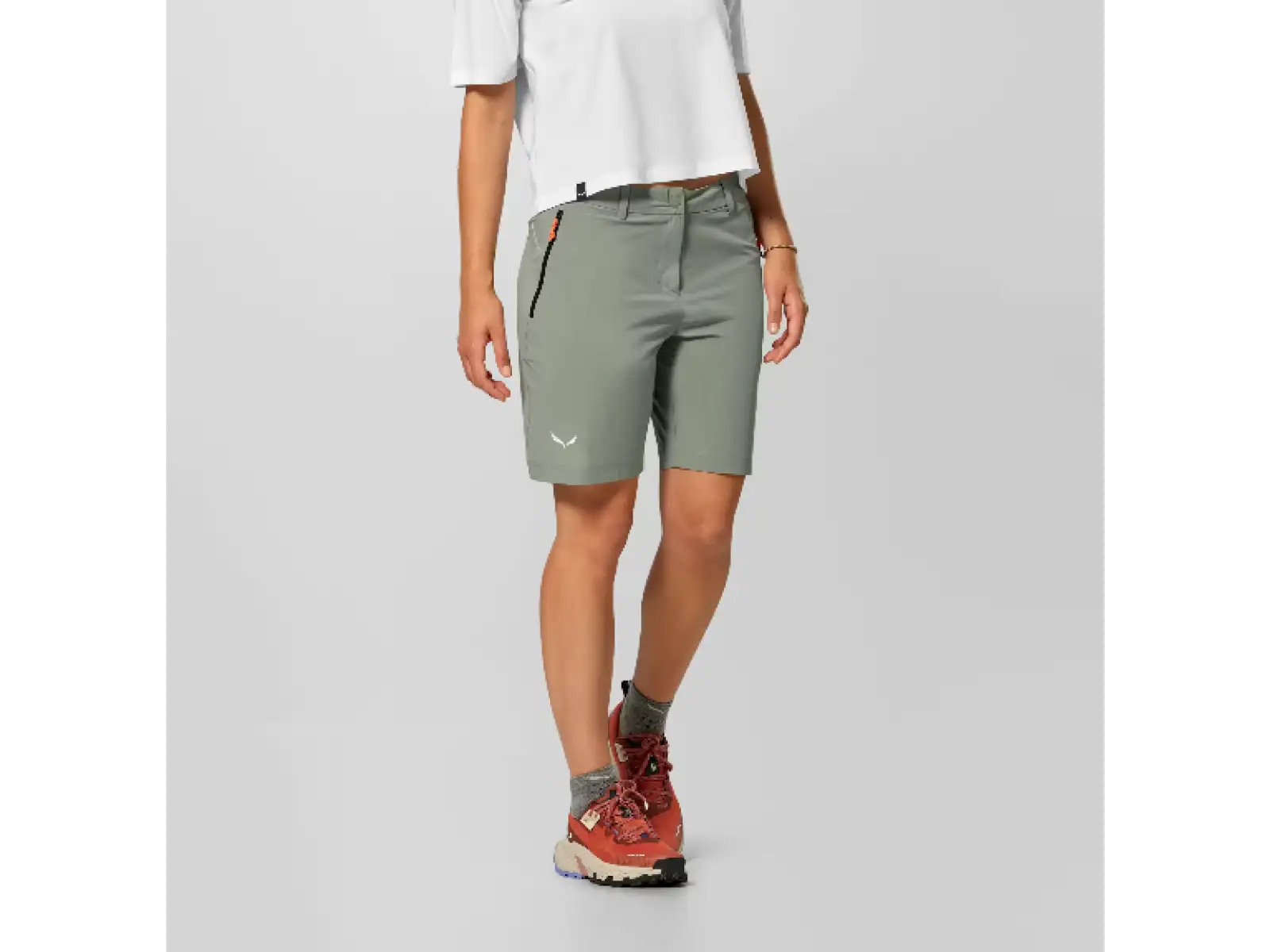Salewa Puez Talvena Durastretch dámske kraťasy Faded Green