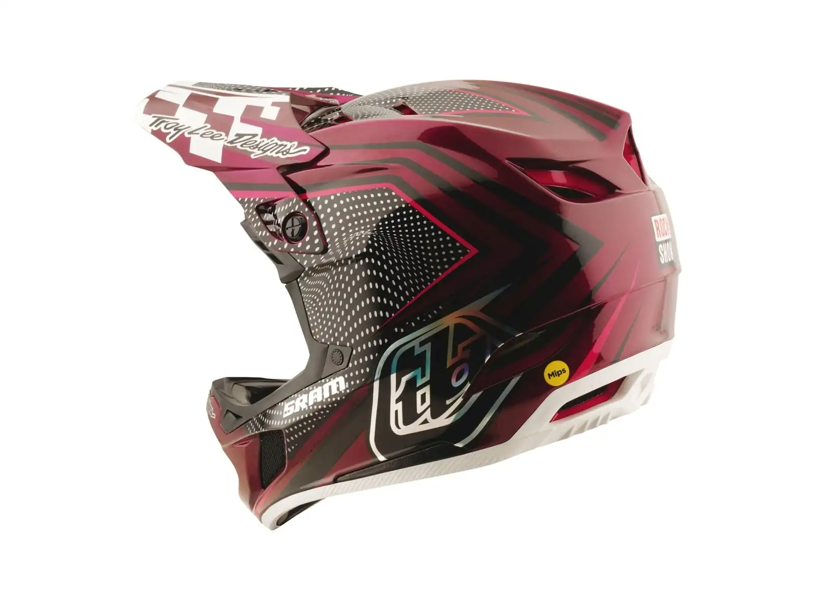 Troy Lee Dsigns x SRAM D4 Carbon prilba Radioscape Black/Berry