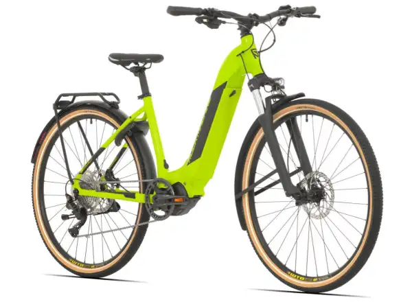 Rock Machine Crossride INT e500 Touring elektrobicykel Gloss Radioactive Yellow / Black