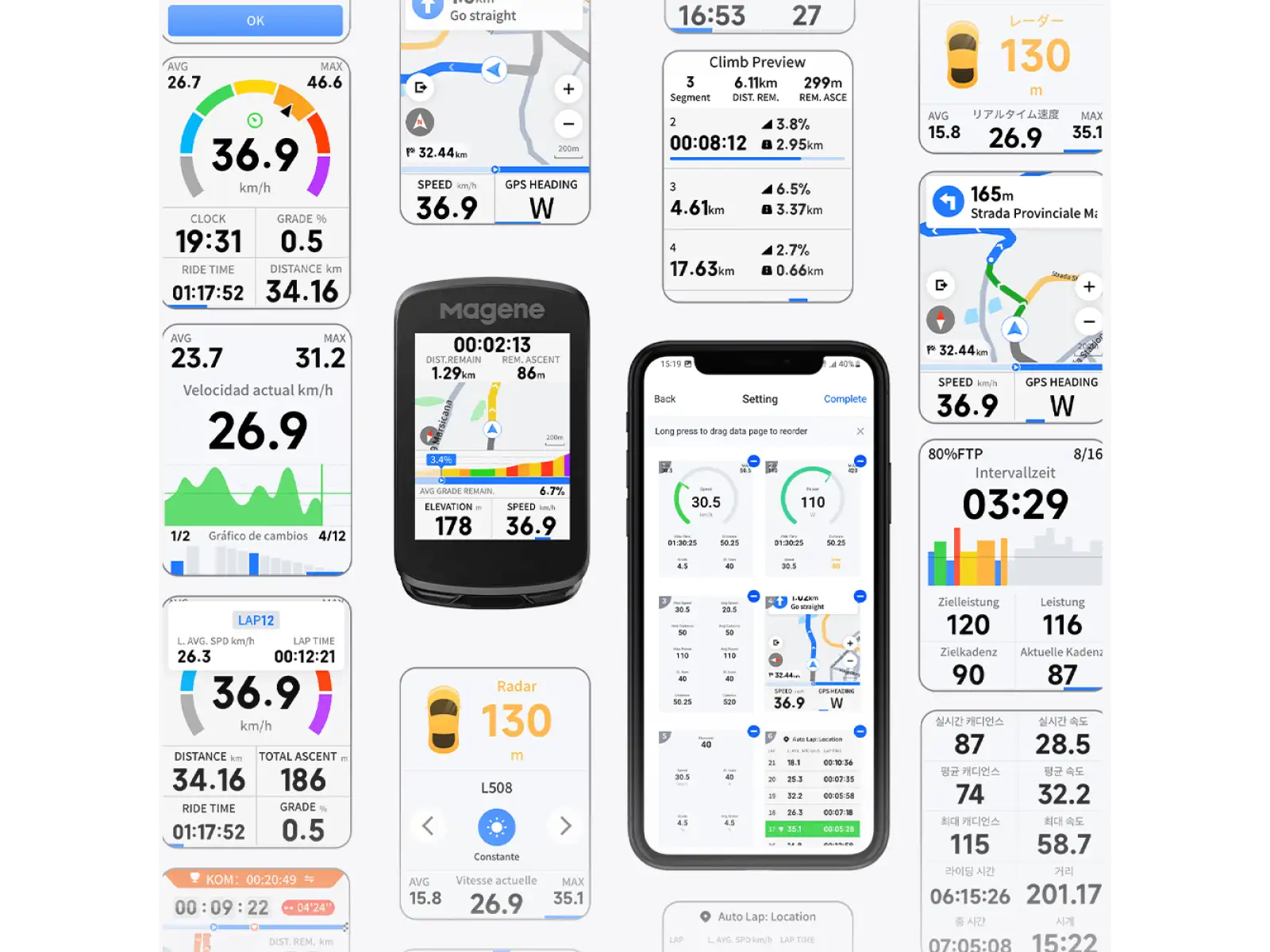 Magene C606 V2 GPS cyklopočítač