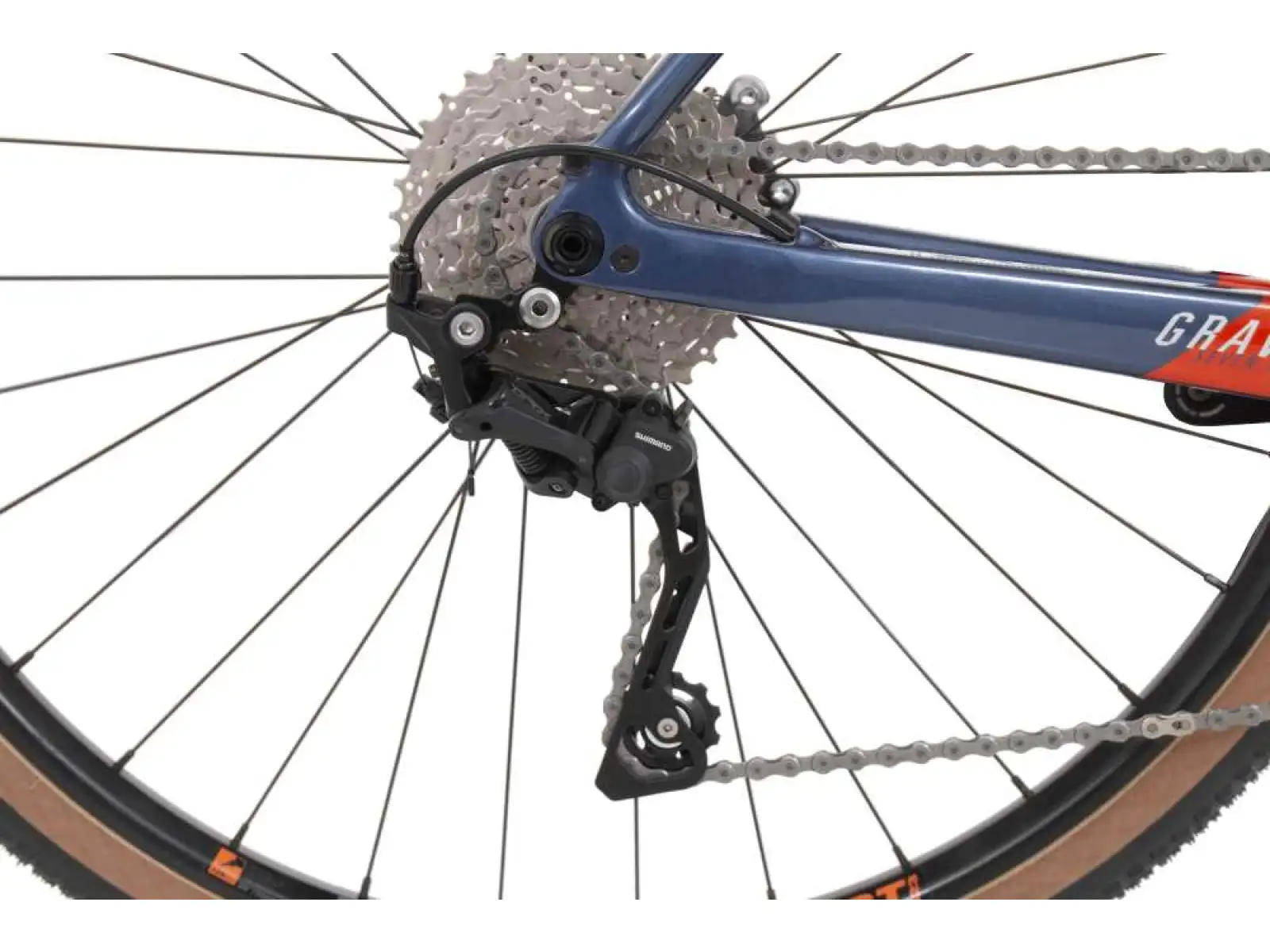 Rock Machine Gravelride CRB 700 gravel koleso gloss dark blue/brick orange/silver