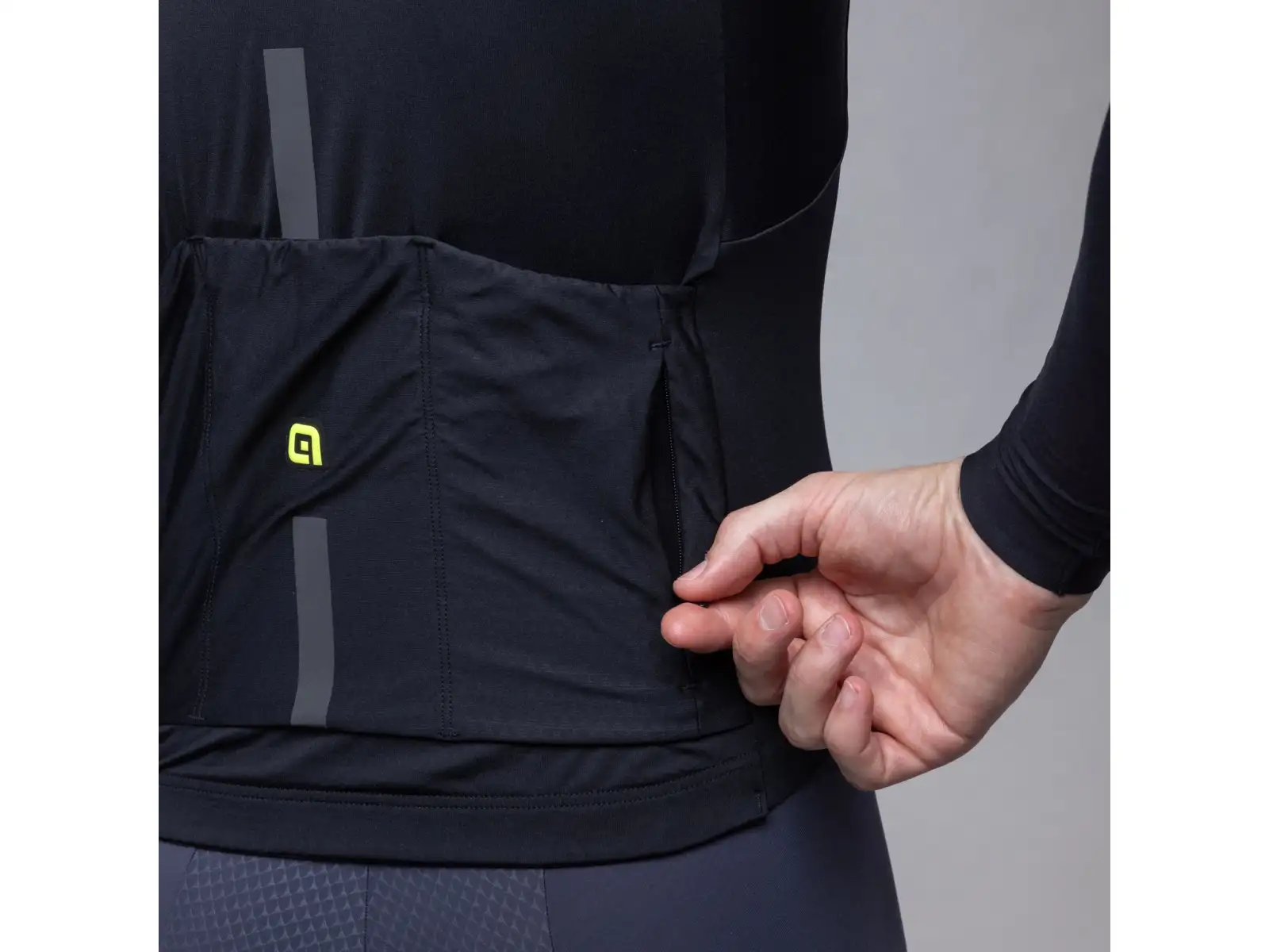 Alé R-EV1 Warm Race pánsky zateplený cyklistický dres Black