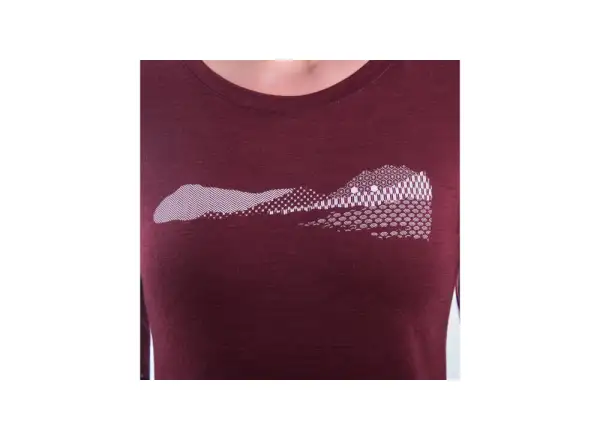 Sensor Merino Air PT Hills dámske tričko dlhý rukáv Port Red