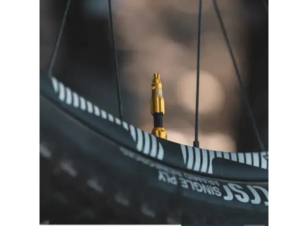 Lezyne CNC TLR Valvel bezdušový ventil 80 mm zlatý