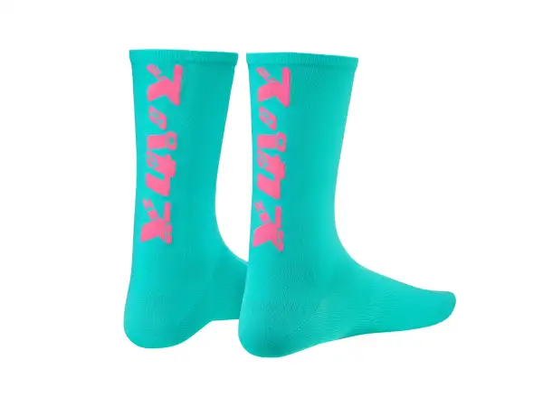 Ponožky Supacaz Katakana Celeste/Neon Pink