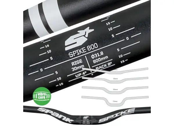 Spank Spike Vibrocore 800 mm/31,8 mm riser 30 mm alu riadidlá čierne - Nebalené