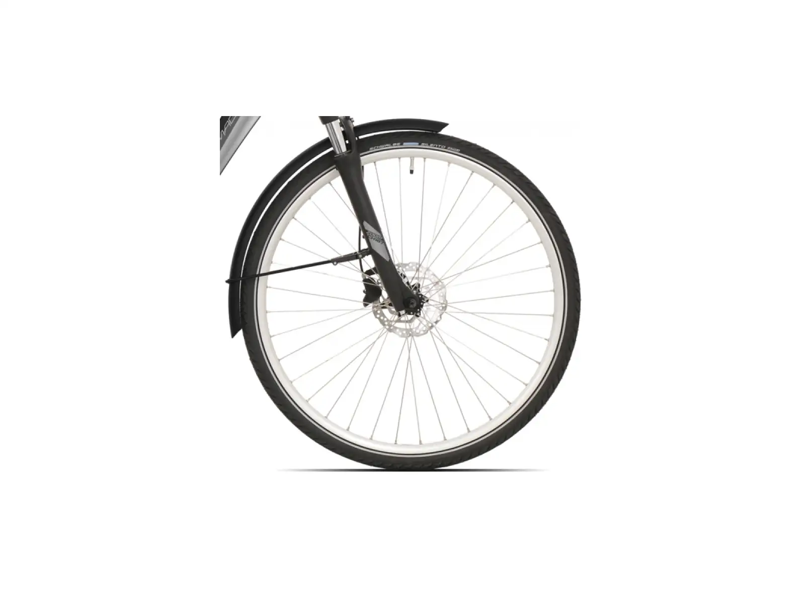 Rock Machine Cityride e400 B mestský elektrobicykel Gloss Metallic Silver