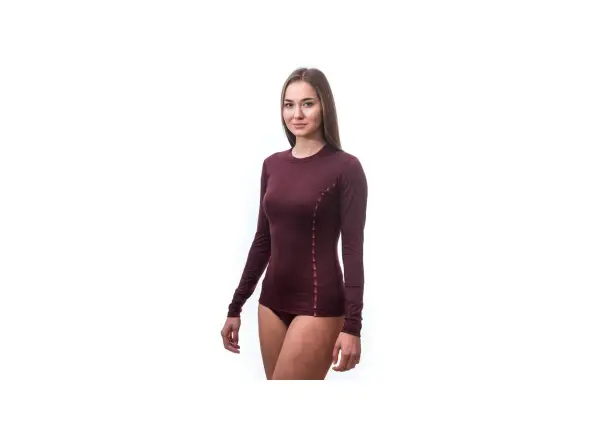 Sensor Merino Air dámske tričko dlhý rukáv Port Red