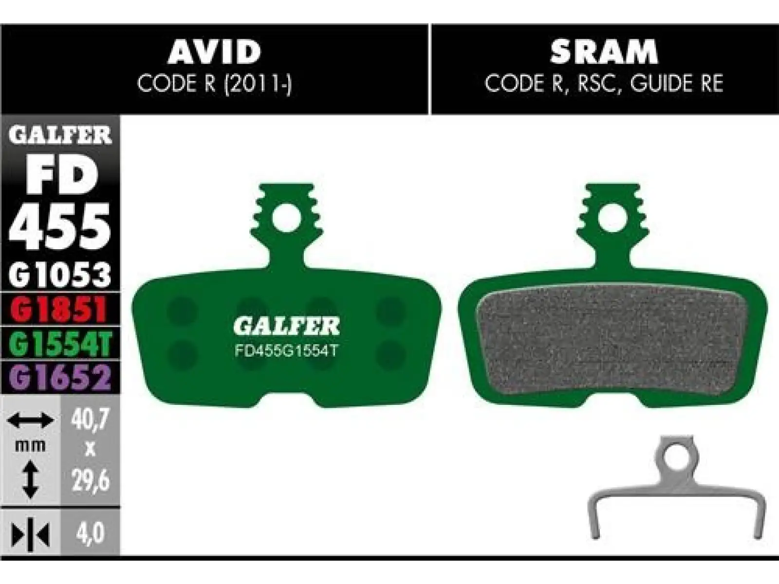 Galfer FD455 PRO G1554 brzdové doštičky pre Avid/Sram