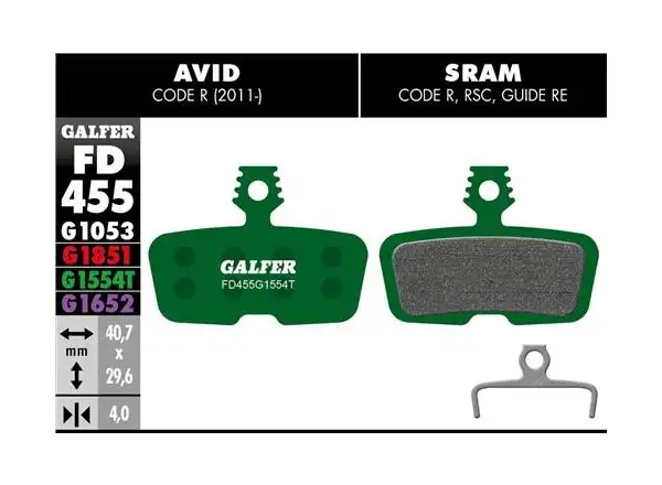 Brzdové doštičky Galfer FD455 PRO G1554 pre Avid/Sram