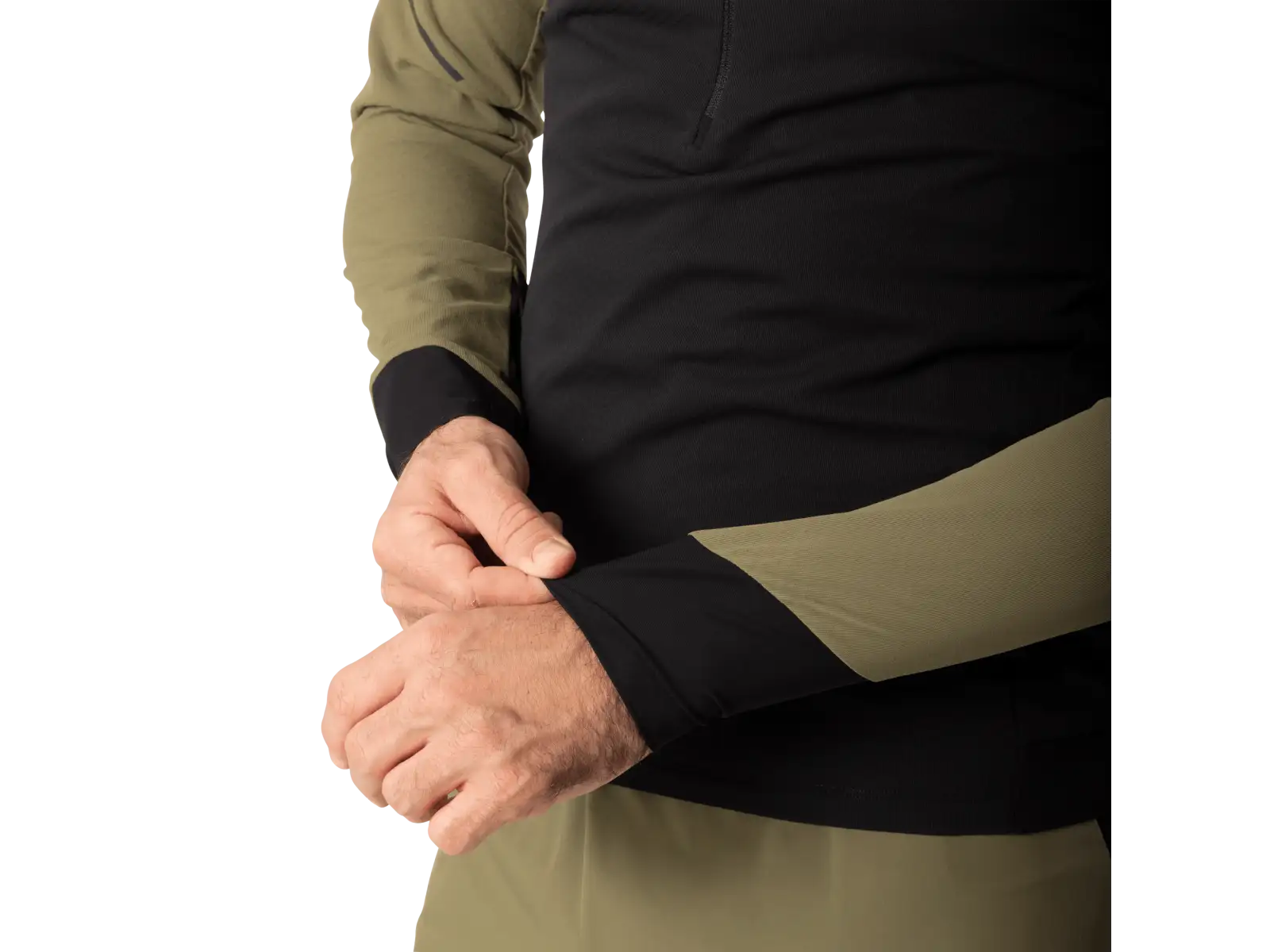 Dynafit Alpine Zip pánske bežecké tričko dlhý rukáv Military green/0910