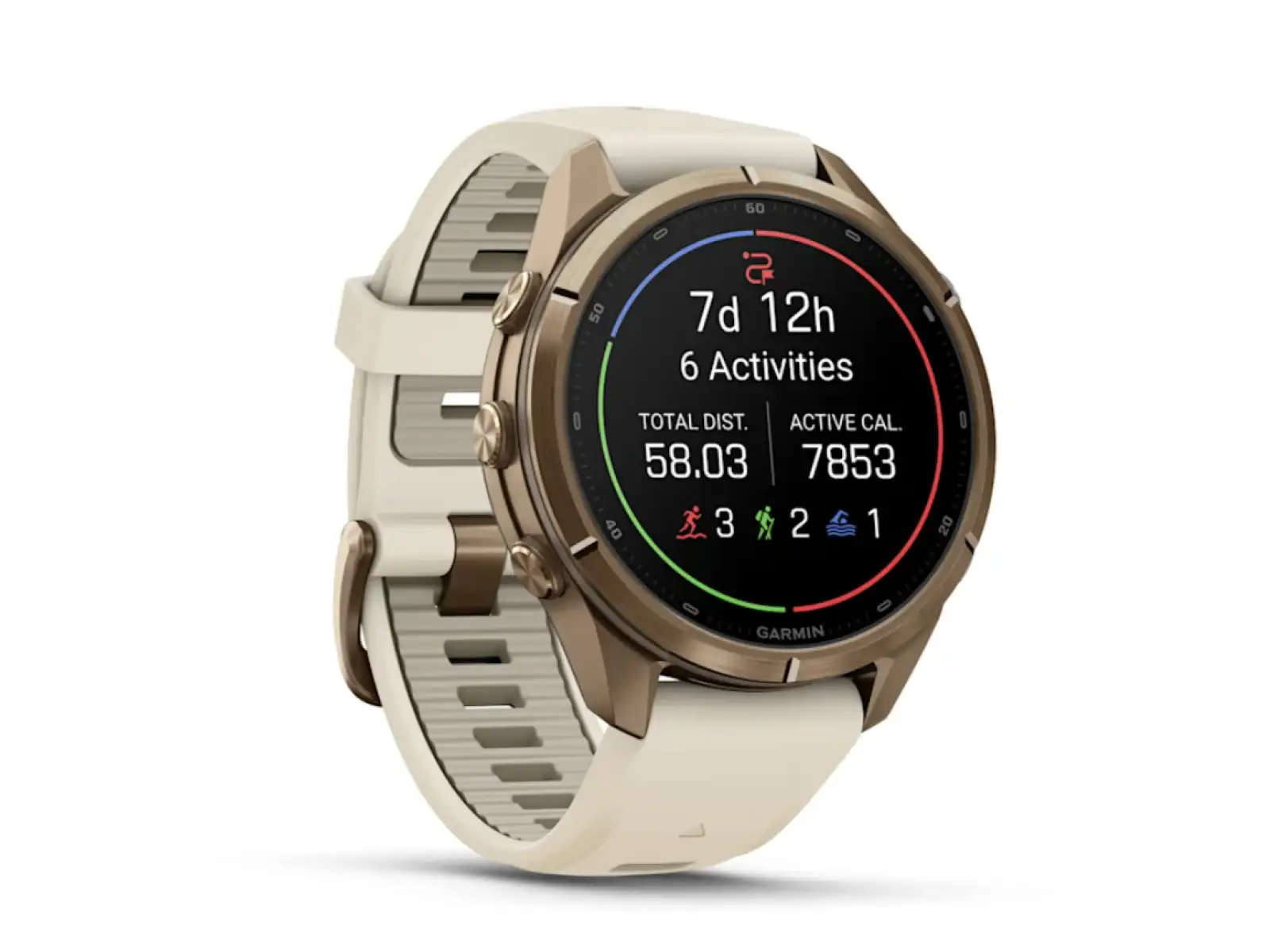 Garmin Fénix 9 Pro inReach 43 mm inteligentné hodinky Autumn Gold Titanium Cream/French Gray