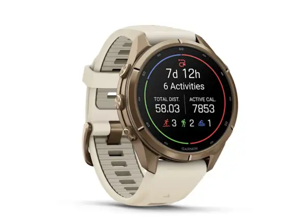 Garmin Fénix 9 Pro inReach 43 mm inteligentné hodinky Autumn Gold Titanium Cream/French Gray