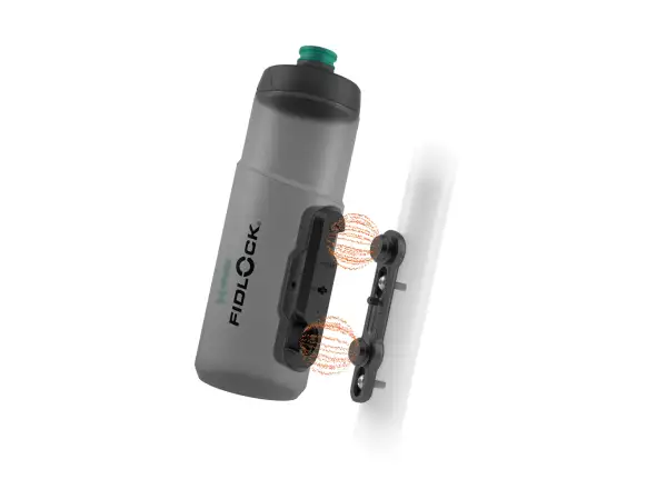 Fidlock Twist set antibakteriálna fľaša Smoke 600 ml + základňa na rám