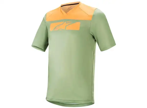 Alpinestars Drop 4.0 pánsky dres s krátkym rukávom Green Steel/Tangerine