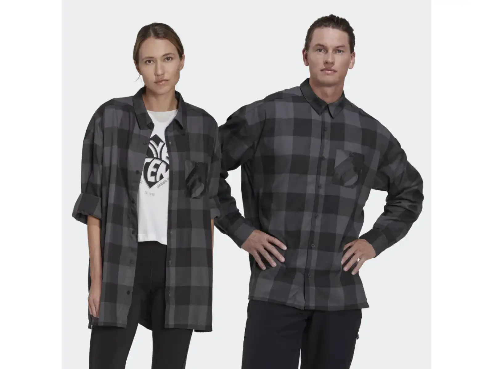 Five Ten Flanelová pánska košeľa Grey Six/Black
