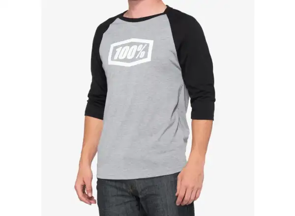 100% Icon Tech Tee Pánske tričko s 3/4 rukávom Grey/Black