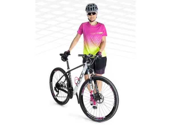 Force Angle MTB dámsky dres krátky rukáv ružová/fluo