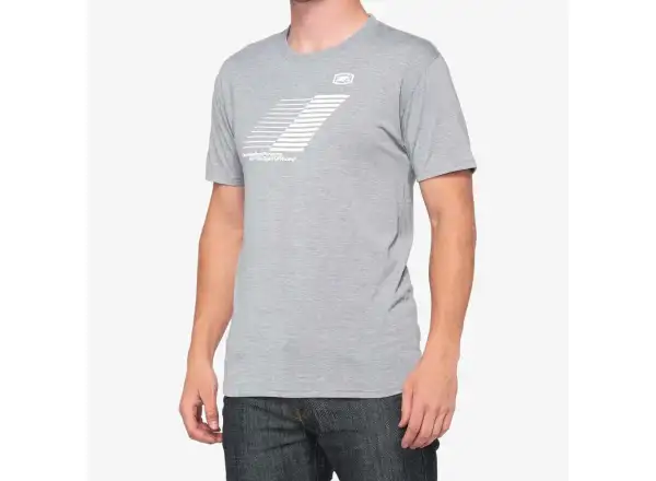 100% Helix Tech pánske tričko s kratkým rukávom Heather Grey
