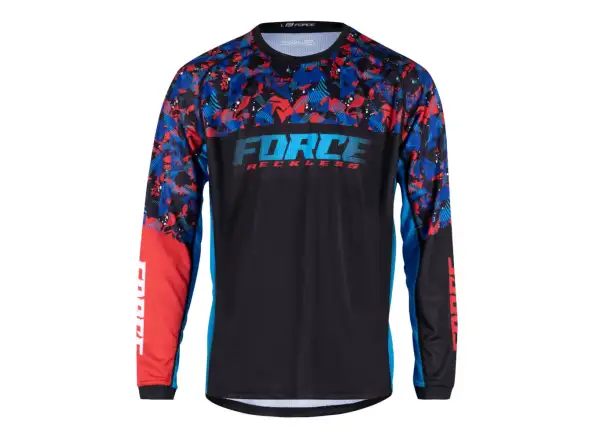 Force Reckless unisex dres dlhý rukáv čierna/červená/modrá