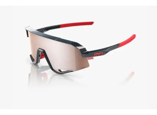 100% Slendale okuliare Gloss Carbon Fiber/HiPER Crimson-Silver Lens