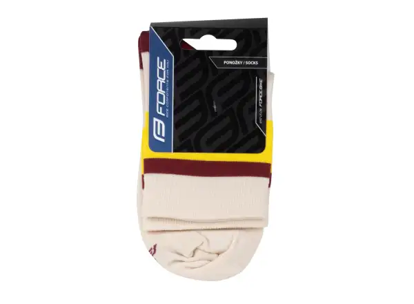 Force Stripe krátke ponožky krémová žltá