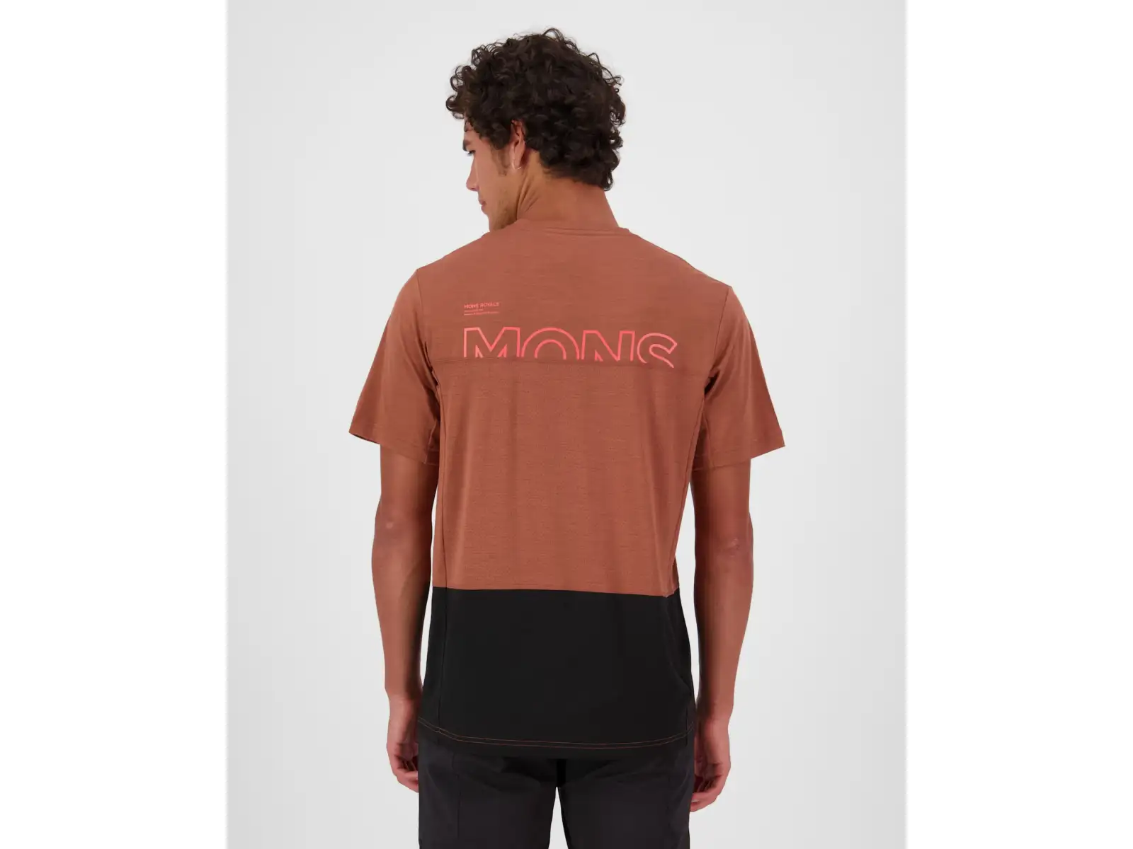 Mons Royale Tarn Merino pánske tričko krátky rukáv Cinnamon / Black