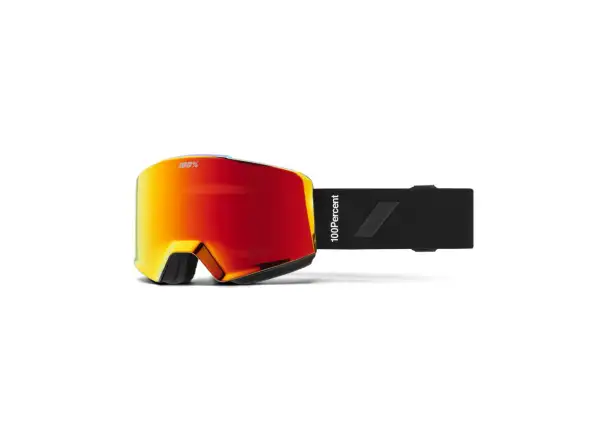 100% lyžiarske okuliare Norg Black/HiPER Red Mirror