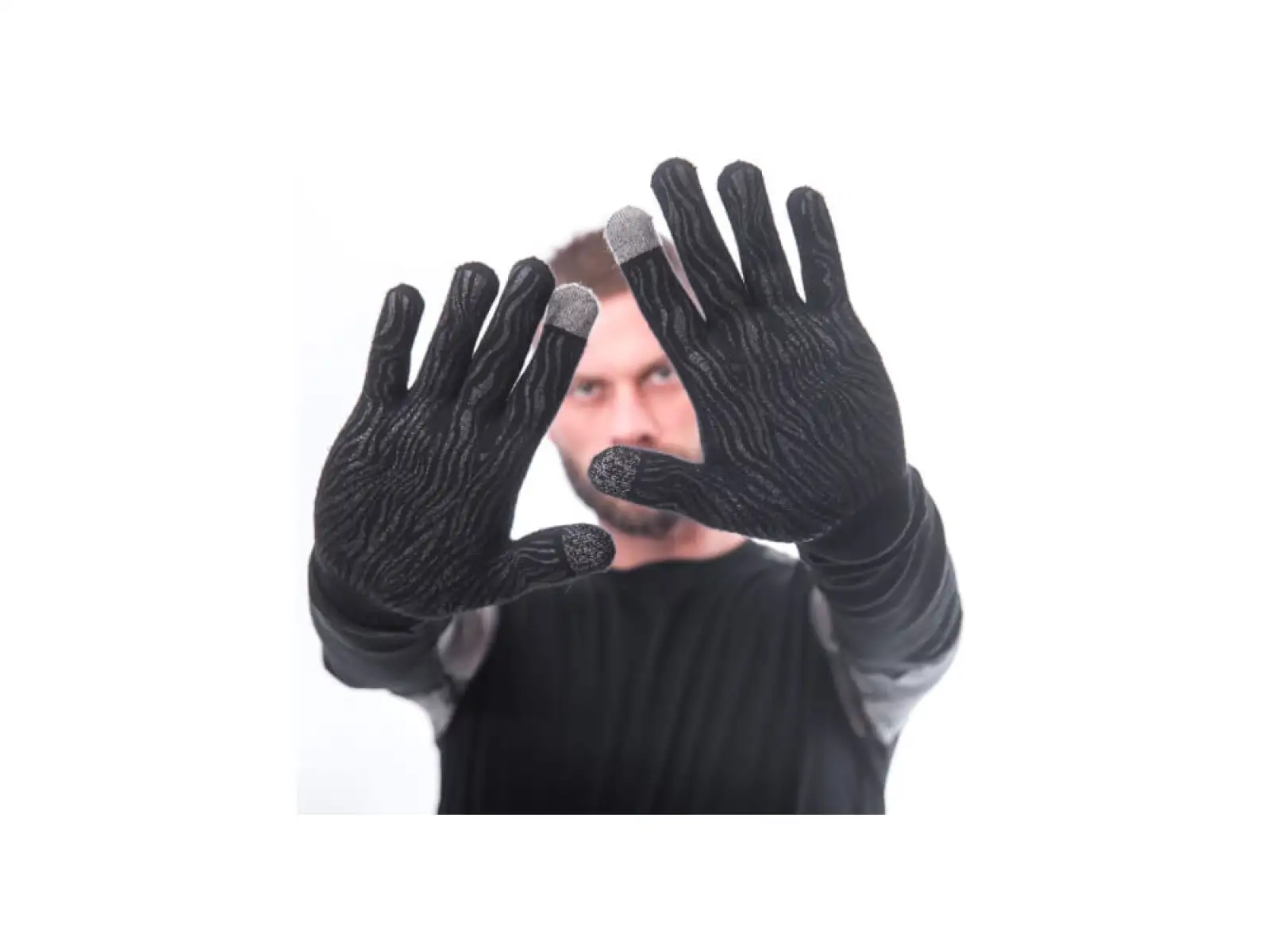 Sensor Merino rukavice čierna