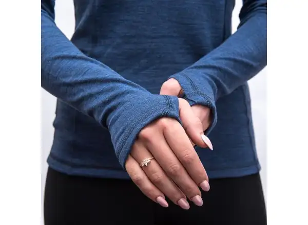 Sensor Merino Bold dámske tričko dlhý rukáv Cool Blue