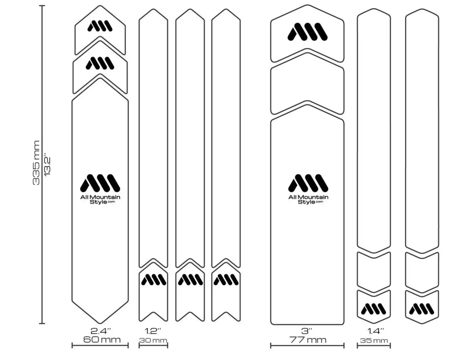 All Mountain Style ochranné polepy na rám Full Clear/Silver