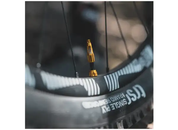 Lezyne CNC TLR Valvel bezdušový ventil 80 mm zlatý