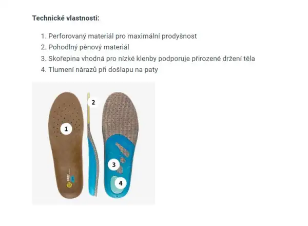 Sidas 3Feet Outdoorové vložky do topánok s nízkou klenbou 1 pár