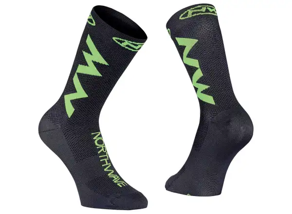 Northwave Extreme Air pánske cyklistické ponožky Black/Lime Fluo