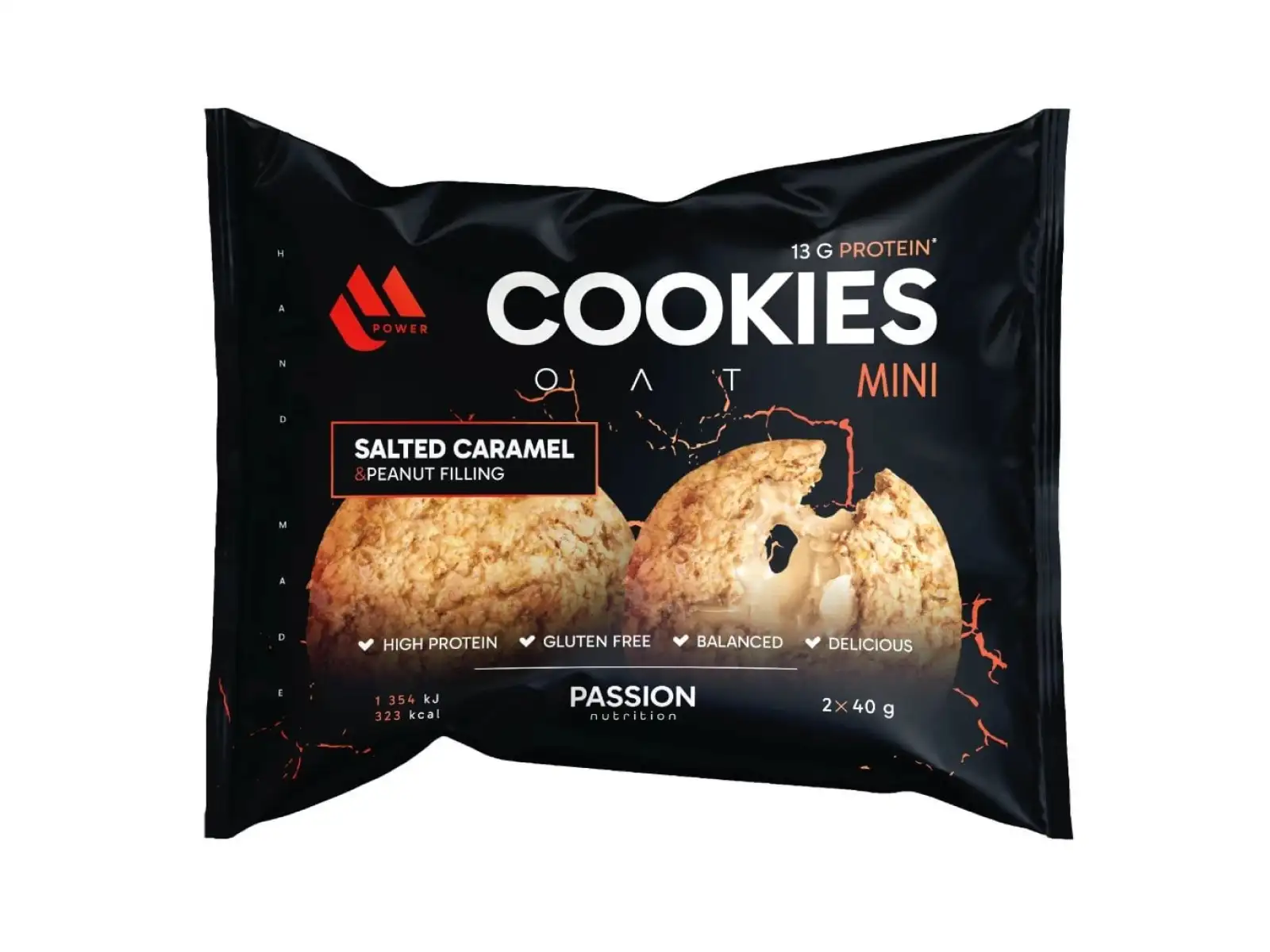 Passion MPower Cookie Gain Mini 2x40g Slaný karamel arašidová náplň