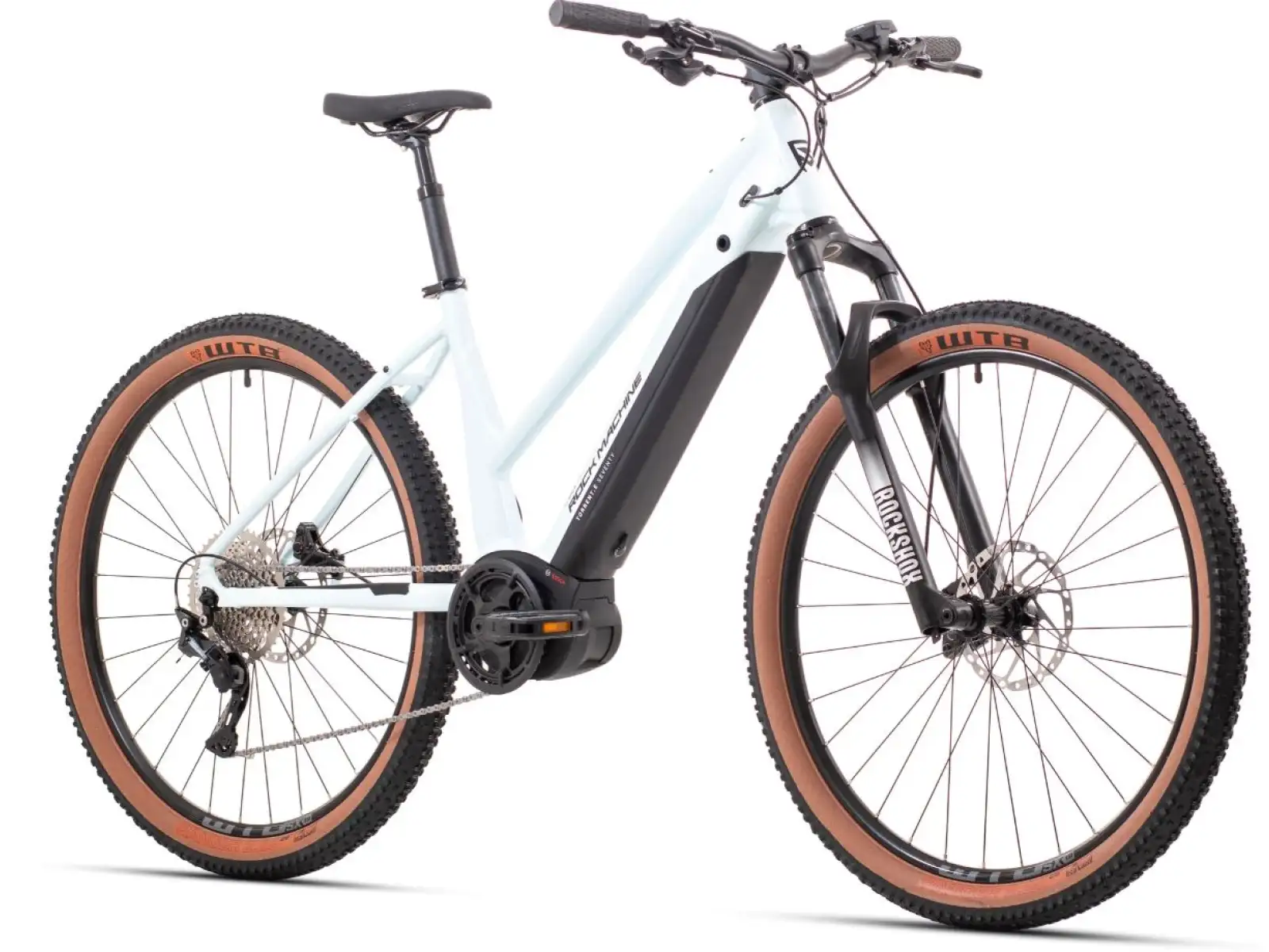 Rock Machine Torrent INT e70-29 Gloss White/Black horský e-bike s jednoduchým nástupom