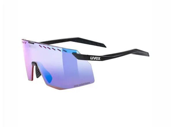 Uvex Pace Stage CV cyklistické okuliare Black matt/Mirror Blue