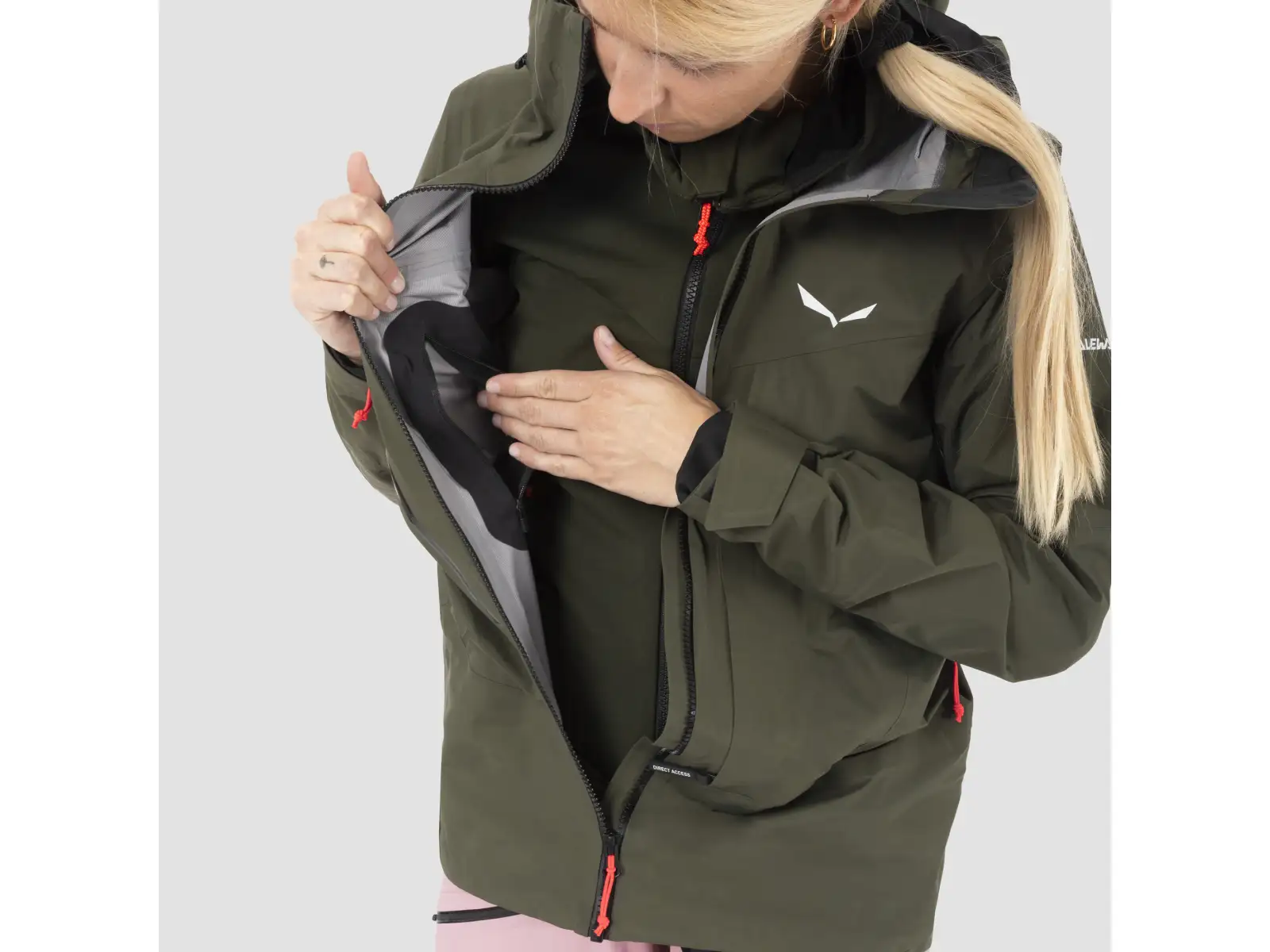 Salewa Sella 3L Powertex dámska bunda Dark Olive