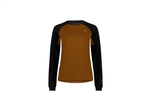 Mons Royale Tarn Merino dámske tričko dlhý rukáv Caramel / Black