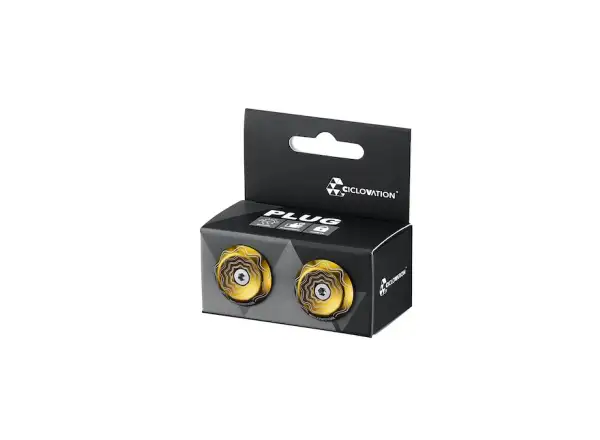 Ciclovation Lock-In Vortex zátky do riadidiel Power Wave zlatá