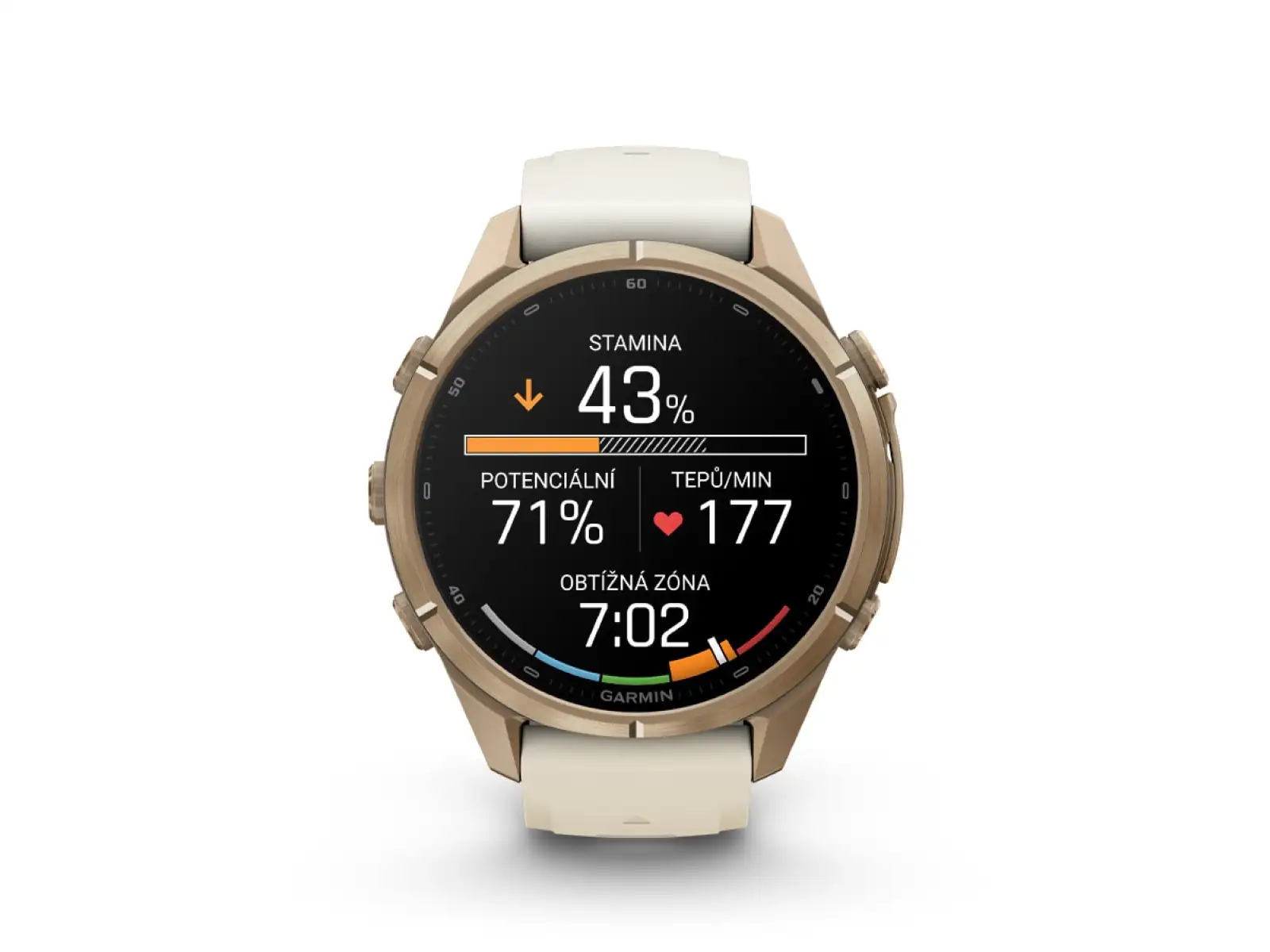 Garmin fenix 9 Pro inReach 43 mm inteligentné hodinky Autumn gold titanium/Cream/french gray