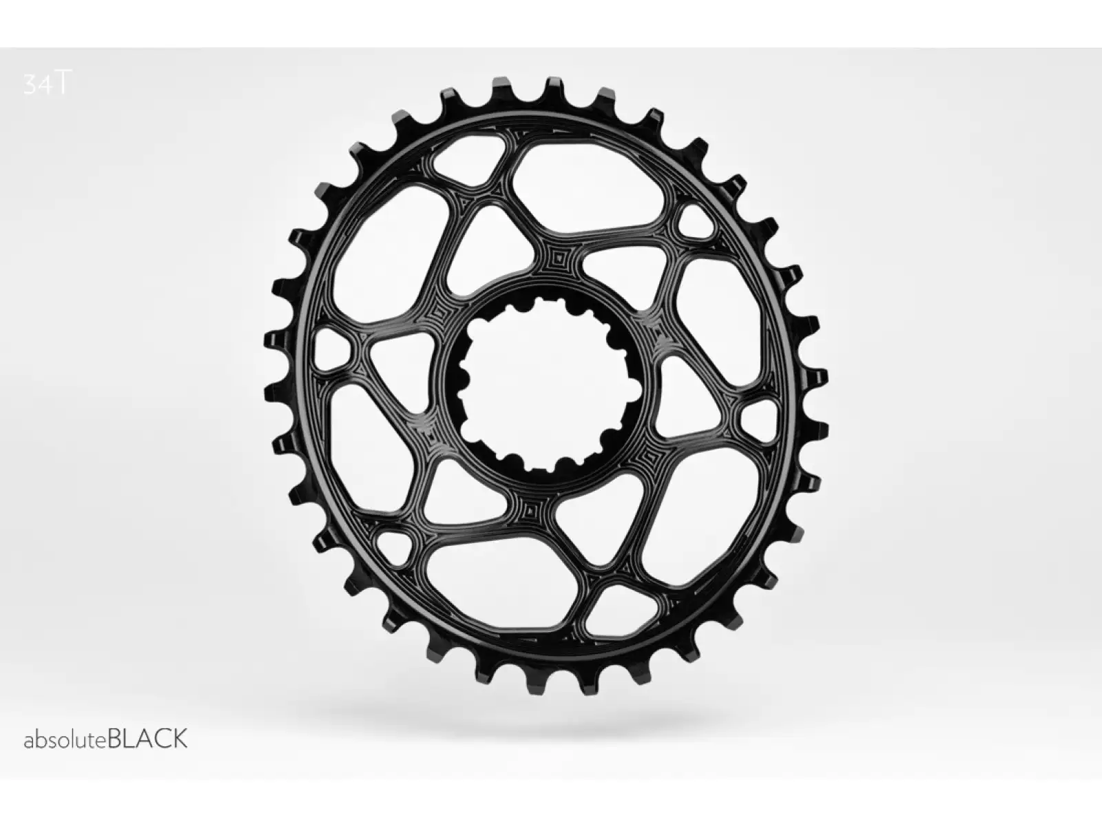 Absolute Black OVAL34 Prehadzovačka Sram GXP, offset 6mm, 34z. oválna