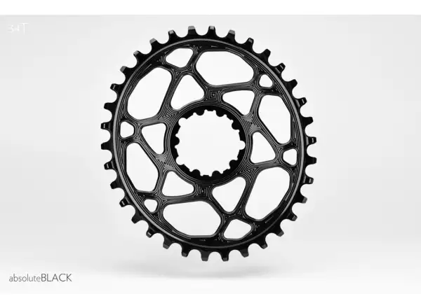 Absolute Black OVAL34 Prehadzovačka Sram GXP, offset 6mm, 34z. oválna