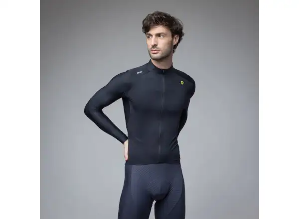 Alé R-EV1 Warm Race pánsky zateplený cyklistický dres Black