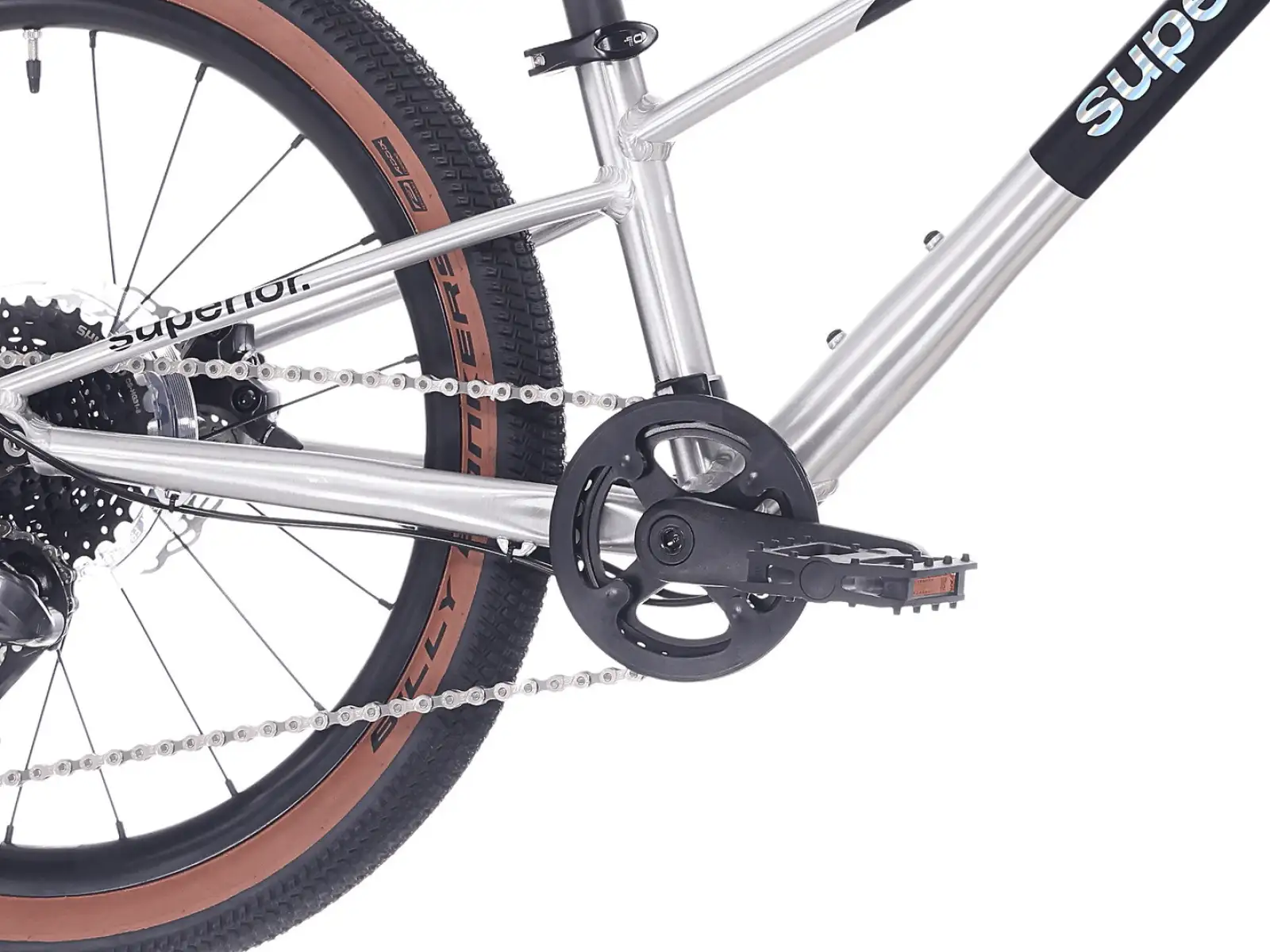 Superior TEAM 20 bicykel Gloss Brushed Alu / Rainbow Black 9.0"