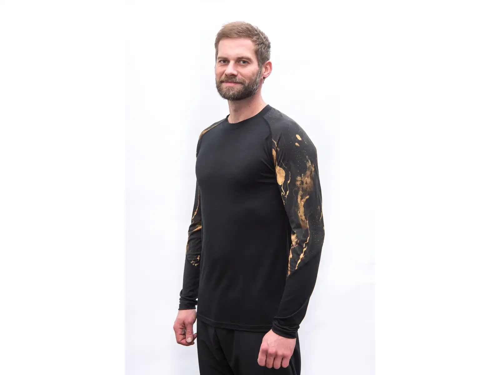 Sensor Merino Impress pánske tričko dlhý rukáv čierna/kosmos